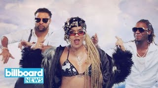 Karol G &amp; Shaggy&#39;s Video for &#39;Tu Pum Pum&#39; Is Bursting With Color | Billboard News