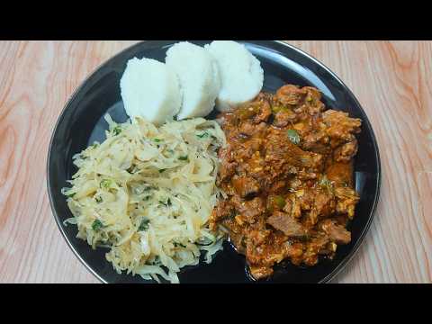The Perfect Kenyan Dinner Bowl - Ugali, Flavorful Beef Stew & Cabbage Stir Fry π°πͺ