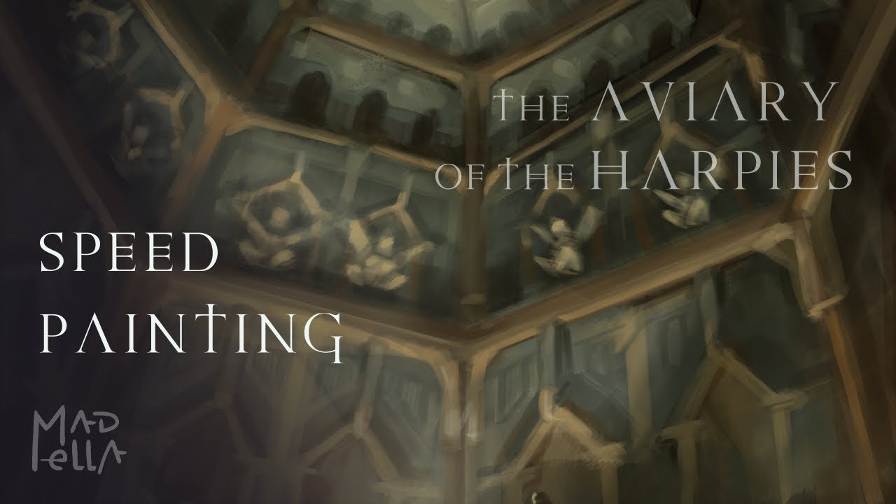 The aviary of the harpies - Dark fantasy environment concept art | Speed painting Clip Studio Paint