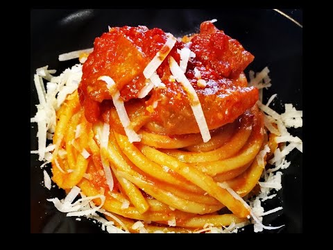 AMATRICIANA RICETTA, amatriciana con la NDUJA, amatriciana piccante con #videoricetteinsieme