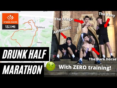 We ran a HALF MARATHON whilst drinking a PINT at every mile with ZERO training *Hard challenge*
