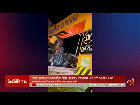 Caminhão bate em portal de São Gonçalo do Sapucaí