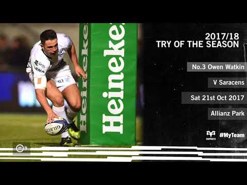 Ospreys Try of the Season  2017/18 - The Contenders