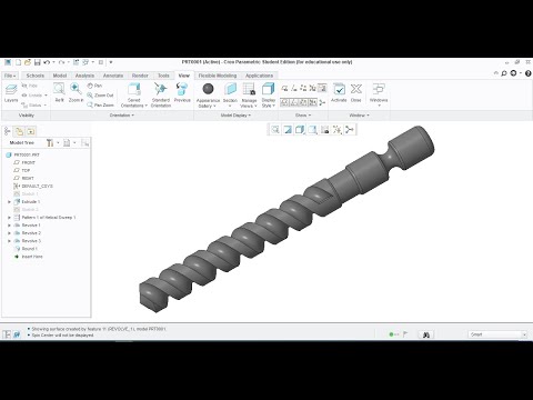 How to draw " DRILL BIT " in 3D using Creo #creo basic tools # Creo parametric.