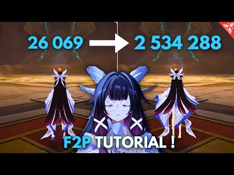 F2P Columbina 2.5 M Nuke Tutorial !! [ Genshin Impact ]