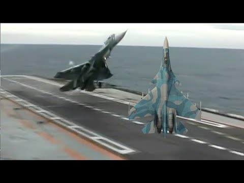 Unsuccessful Su-33 landing attempt