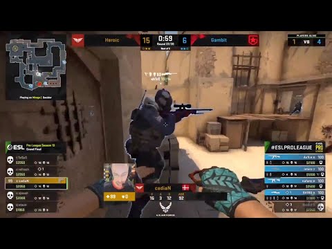 cadiaN 1v4 Clutch of Life Time - Gambit vs. Heroic - ESL Pro League Season 13 - Grand-Final
