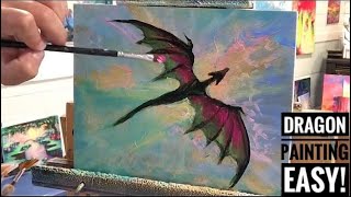 🐉 DRAGON PAINTING - STEP BY STEP- ACRYLIC TUTORIAL