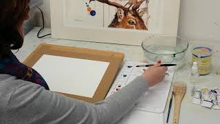 Setting up your table for beginners, with water colour painting.