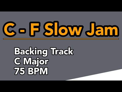 C-F slow Backing Track jam in C — guitar backing track thumbnail