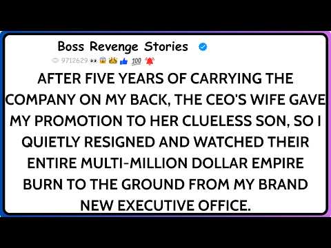 CEO's Wife Gave Promotion To Her Son After My Perfect Performance For 5 Years. When I Resigned..