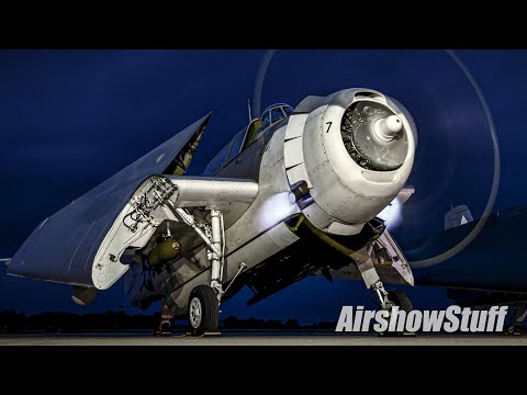 TBM Avenger Night Engine Run-Ups! - TBM Avenger Reunion 2022