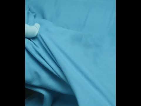 Solid Satin Twill Blue Pure Cotton 102 GSM Handwoven Fabric — video