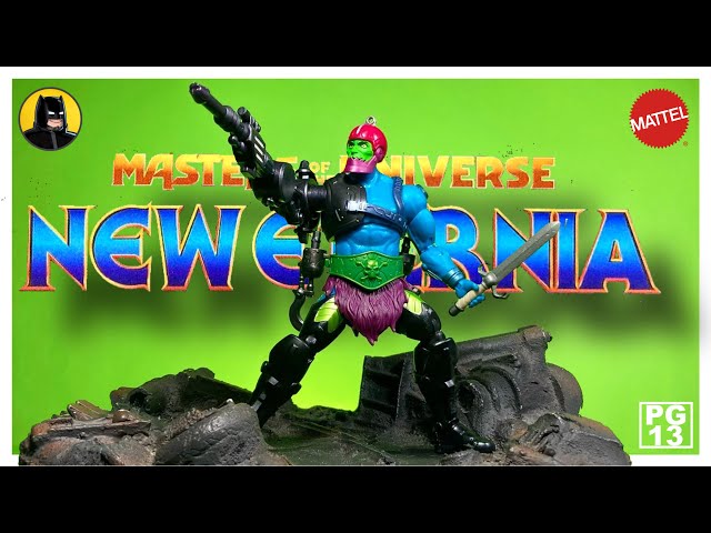 Vídeo relacionado con Masters of the Universe MOTU New Eternia Trap Jaw Figura de acción con accesorios, juguete +6 años (Mattel HYC47)