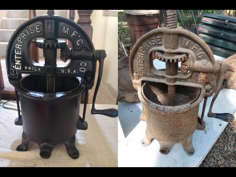 Restoring a 1905 fruit and sausage press.