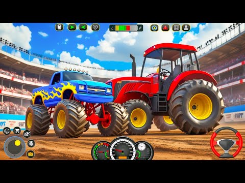 Monster Trucks and Tractor Whirlpool Demolition Derby Crashing Battle SIM - Android Gameplay.