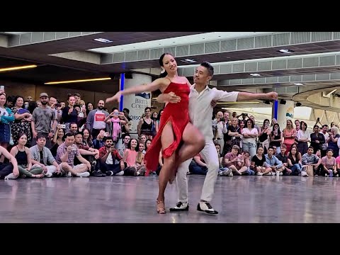 Beautiful Salsa Dance Performed By Wayne & Kristal, Baza Dance | Robson Square | Vancouver BC Canada
