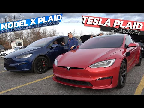Tesla Model X vs Tesla Plaid Drag Race @ Island dragway