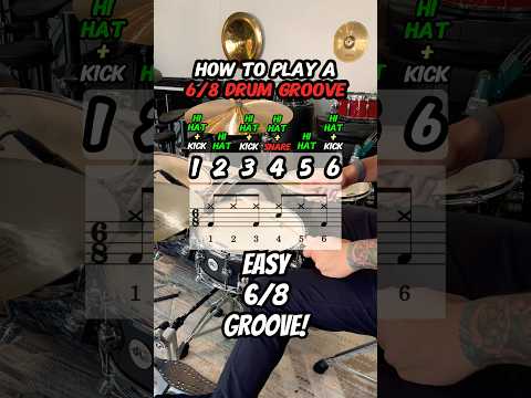 How to Play a 6/8 Drum Groove (Drum Lesson)#drums