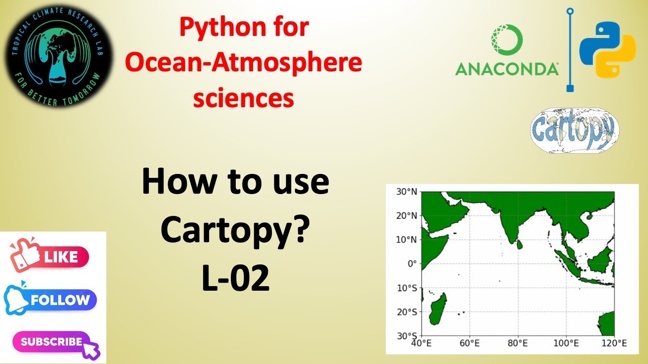 Customized Cartopy Plot in python L02 | Python for Beginners in Ocean-Atmospheric Sciences