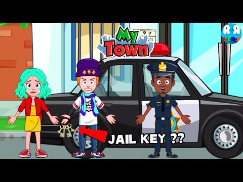 ​ My Town  Home Family Doll House - Big Brother Steal Jail Key from Police Office ??