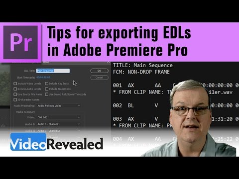 Exporting EDLs from Adobe Premiere Pro