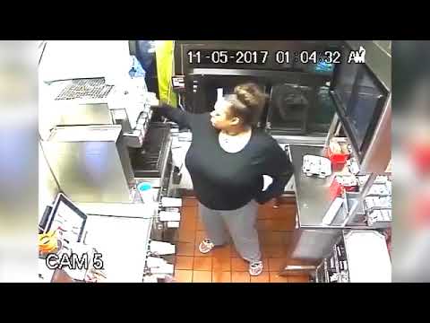 Woman caught on video breaking into McDonald's through drive-thru window