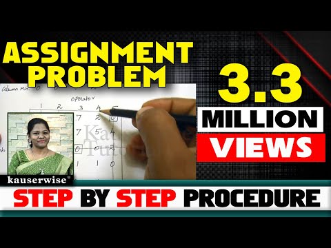 [#1]Assignment Problem[Easy Steps to solve - Hungarian Method with Optimal Solution] by kauserwise Video