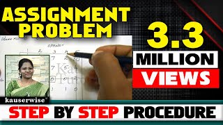 [#1]Assignment Problem[Easy Steps to solve - Hungarian Method with Optimal Solution] by kauserwise
