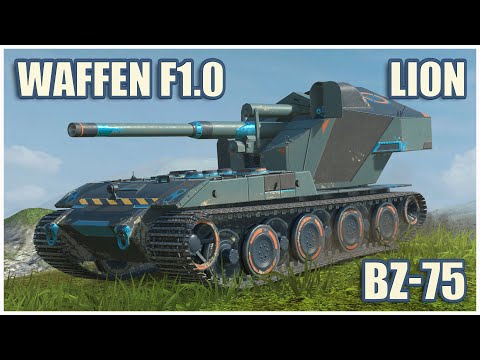 Waffen F1.0 & BZ-75 & Lion • WoT Blitz Gameplay