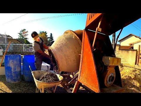 faire du béton ciment à la bétonnière thermique - PROBLEMES GARANTIS