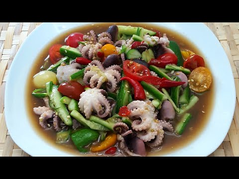 How To : Cucumber and Baby Octopus Salad | Lao/Thai Food