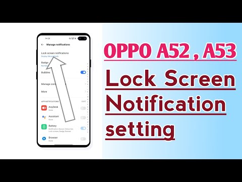 OPPO A52 , A53, Lock Screen Notification setting