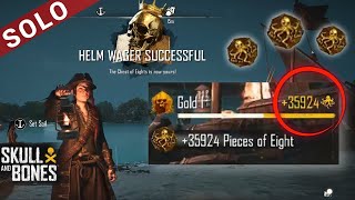 Skull and Bones (SOLO) +35000 Pieces Of Eight Coins Chest - Helm Wager - Guide &amp; Strategy