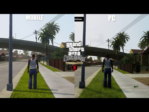 GTA: San Andreas The Definitive Edition Mobile VS PC - Side By Side Comparison