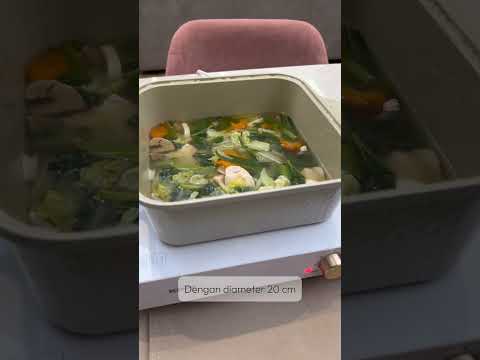 Gambar Kris Nemona Air Wajan Panggang & Hot Pot 2 In 1 Non-Stick Ceramic Coating - Putih