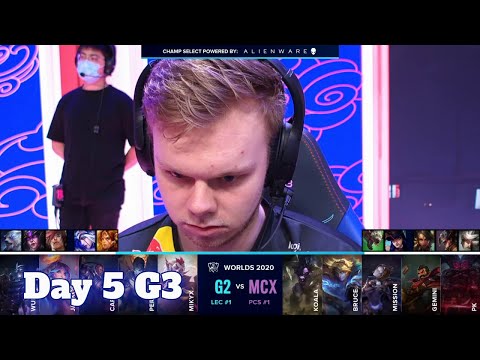 G2 vs MCX | Day 5 Group A S10 LoL Worlds 2020 | G2 eSports vs Machi Esports - Groups full game