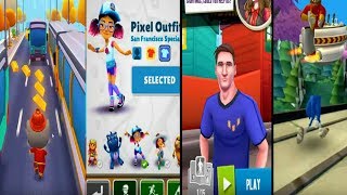 SUBWAY SURFERS vs TALKING TOM GOLD RUN vs LIONEL MESSI vs SONIC funny video games for kids