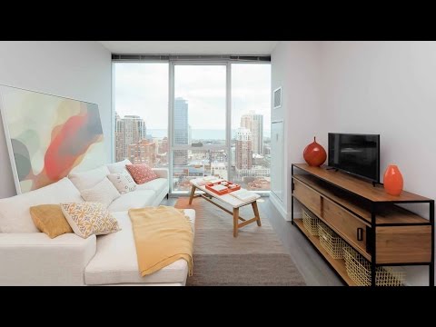 A 1-bedroom model with a lake view at the new 1000 South Clark