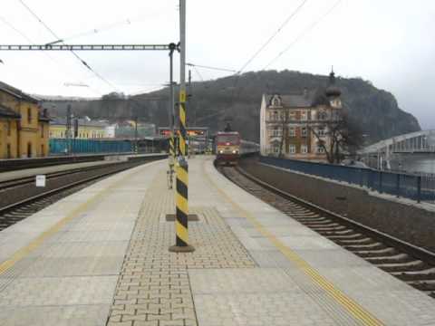 Odjezd vlaku EN 457 Phoenix + hlášení a příjezd vlaku R 770 do stanice Ústí nad Labem hl.n.