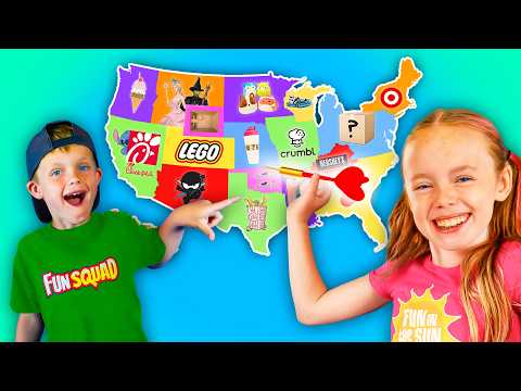 Throwing a Dart at a Map & Buying Whatever It Lands On! | Fun Squad