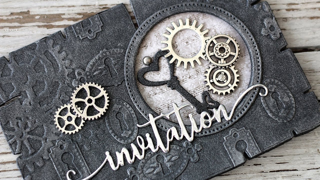 Masculine Steampunk Invitation Card