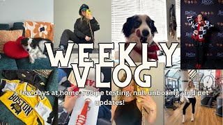 VLOG: A few days from home living in Boston! Nuuly unboxing, recipe testing, and pet updates!