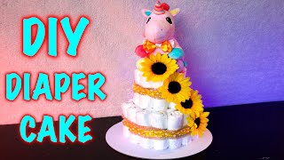 How to make a Diaper Cake in 2023 - Baby Shower Ideas - DIY Diaper Cake