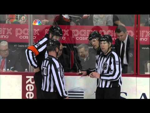 Harry Zolnierczyk kneeing major Mathieu Perreault Feb 27 2013 Washington Caps Philadelphia Flyers