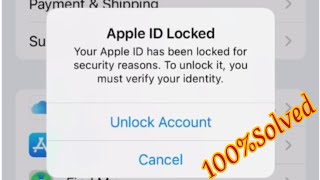 Apple ID Locked Your Apple Id  Has Been Locked For Security Reasons,Unlock  Account ,Verify Identity