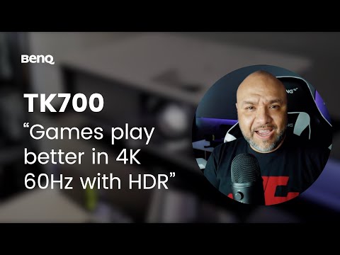 BenQ TK700 Žaidimų projektorius su tikrąja 4K skiriamąja geba, HDR technologija ir 16 ms įvesties delsa atskleidžia tamsias scenas video