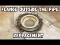 How to replace a flange outside the pipe | Toilet flange replacement