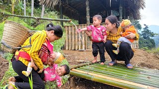 Go to the market to sell fruit with your child - Make a drinking water pipe out of bamboo