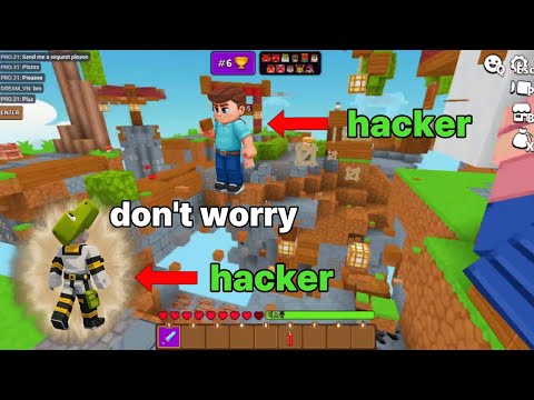I was protected by a hacker from another hacker in SkyWars.💀 #skywars  #minefun